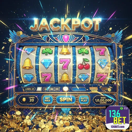 Imagem de uma máquina de caça-níqueis no 136bet, destaque para jogos de slots emocionantes e divertidos.